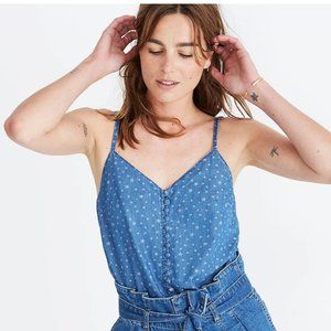Madewell Denim Button-Down Cami in Star Jacquard Medium